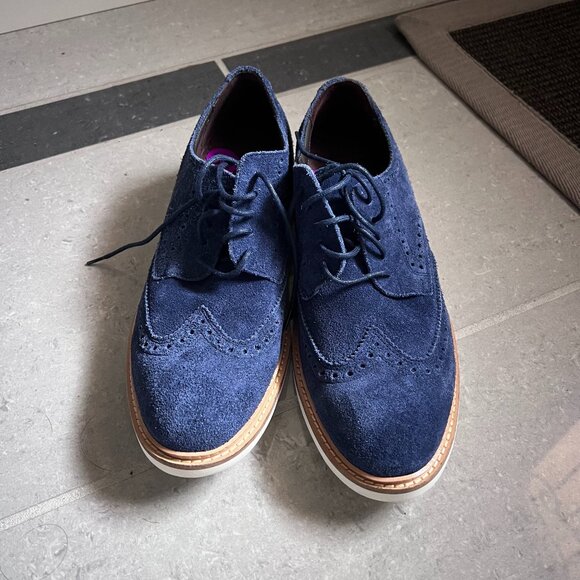 Cole Haan Navy Blue Oxfords main image 4